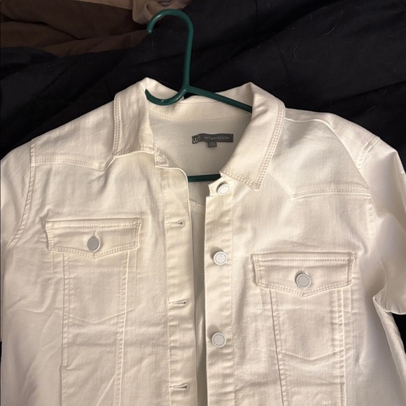 Wit & Wisdom White Stretch Denim Jacket | Women’s Medium - Picture 3 of 5